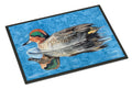 Teal Duck Doormat Indoor Outdoor 18H X 27W Front Door Mat Rugs for Entryway, Non Slip Washable
