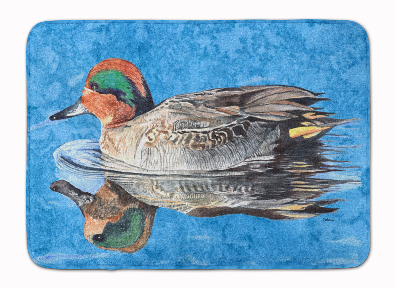 Teal Duck Memory Foam Kitchen Mat Machine Washable Anti-Fatigue Cushion Comfort Bath or Kitchen Rug