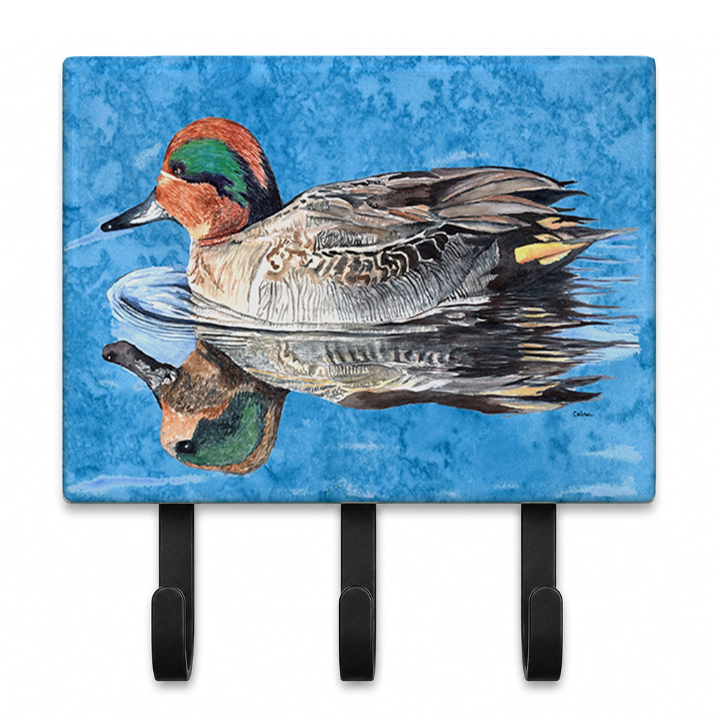 Teal Duck Leash or Key Holder Wall Hooks, Coat Rack Wall Mount, for Hanging Keys, Towels, Aprons, Leashes