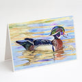 Wood Duck Greeting Cards Pack of 8 Blank Cards with Envelopes Whimsical A7 Size 5x7
