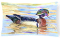 Wood Duck Decorative Throw Pillow 12x16 Indoor Outdoor Accent Cushion, Fabric Cover with Insert for Sofa, Bed, Porch & Living Room