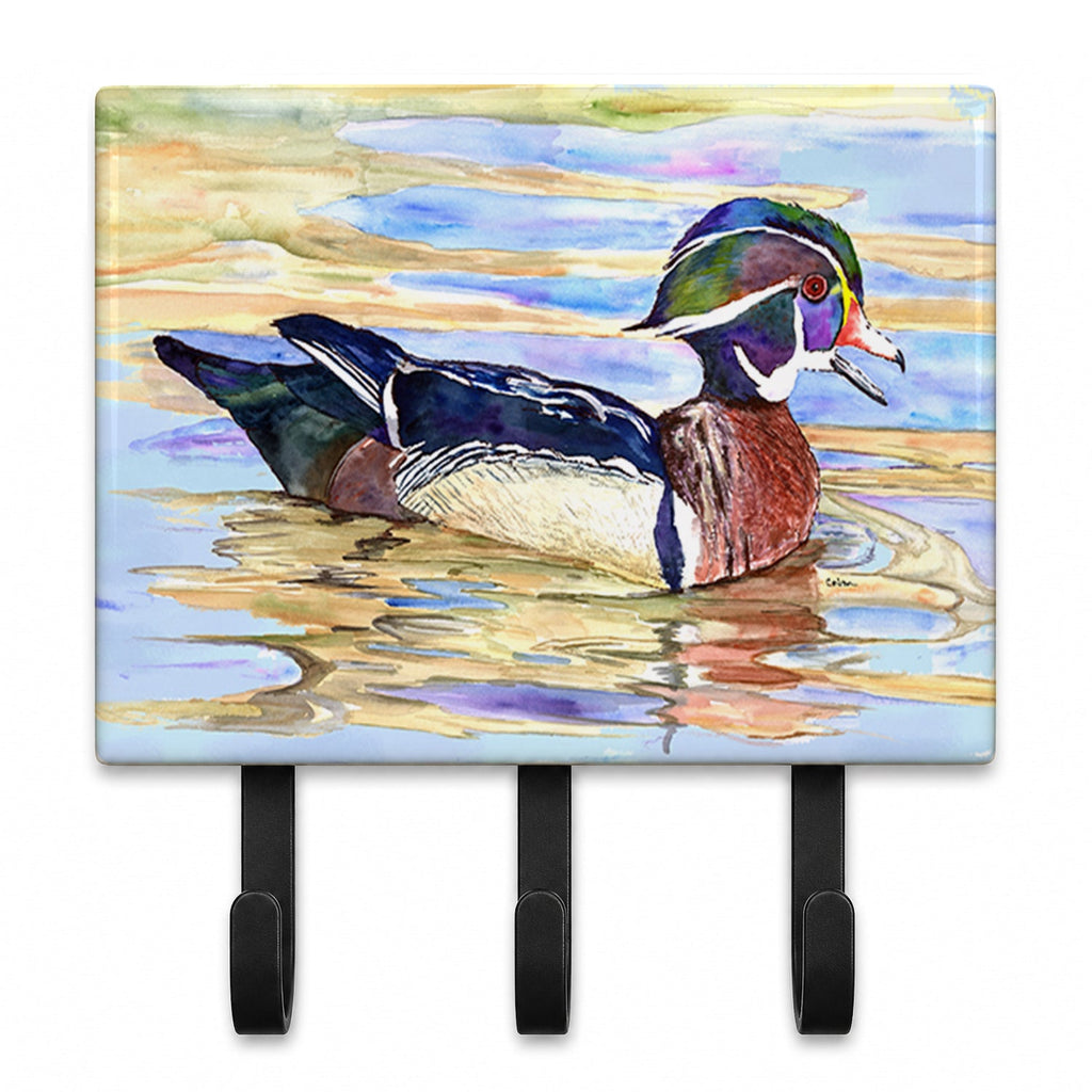 Wood Duck Leash or Key Holder Wall Hooks, Coat Rack Wall Mount, for Hanging Keys, Towels, Aprons, Leashes