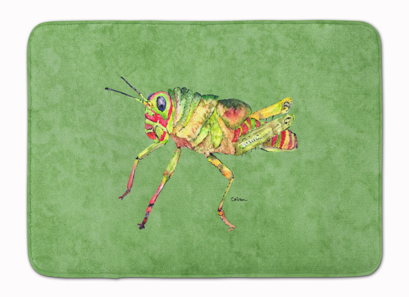 Grasshopper on Avacado Memory Foam Kitchen Mat Machine Washable Anti-Fatigue Cushion Comfort Bath or Kitchen Rug