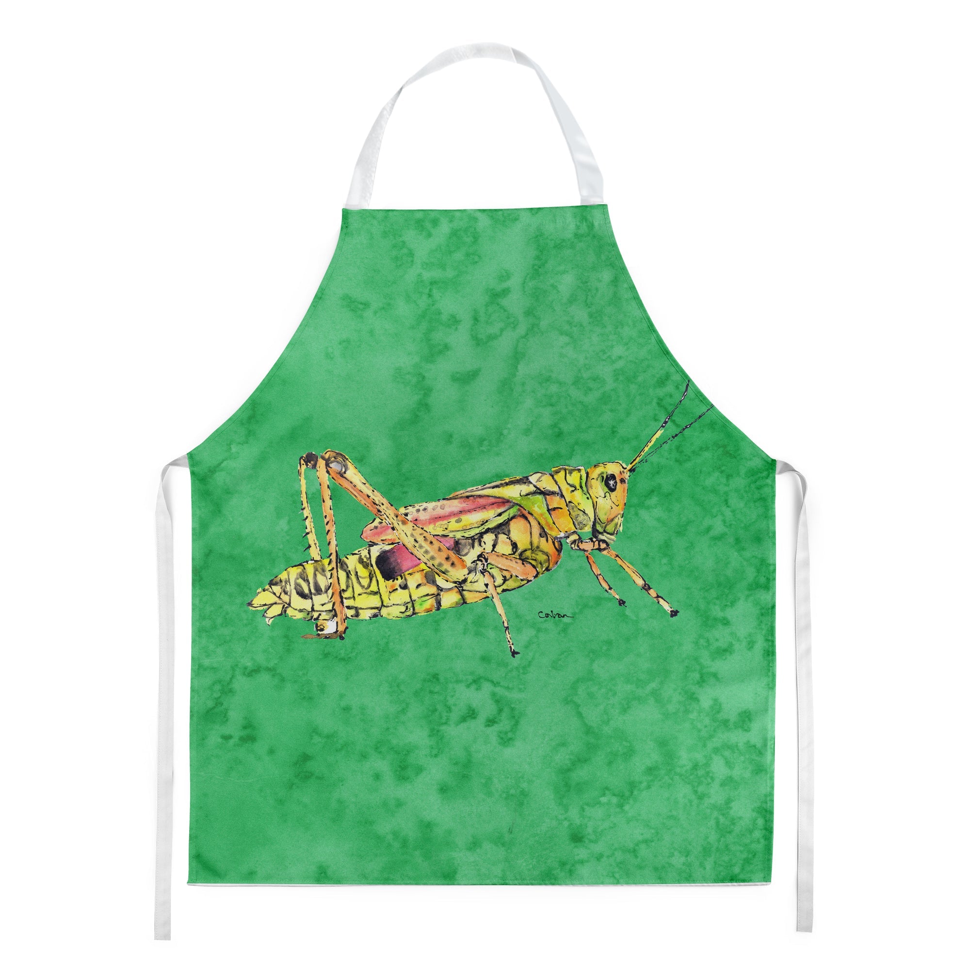 Grasshopper on Green Apron Cooking Kitchen Server Baking Crafts Gardening for Adult Women Men, Unisex, Large, Multicolor