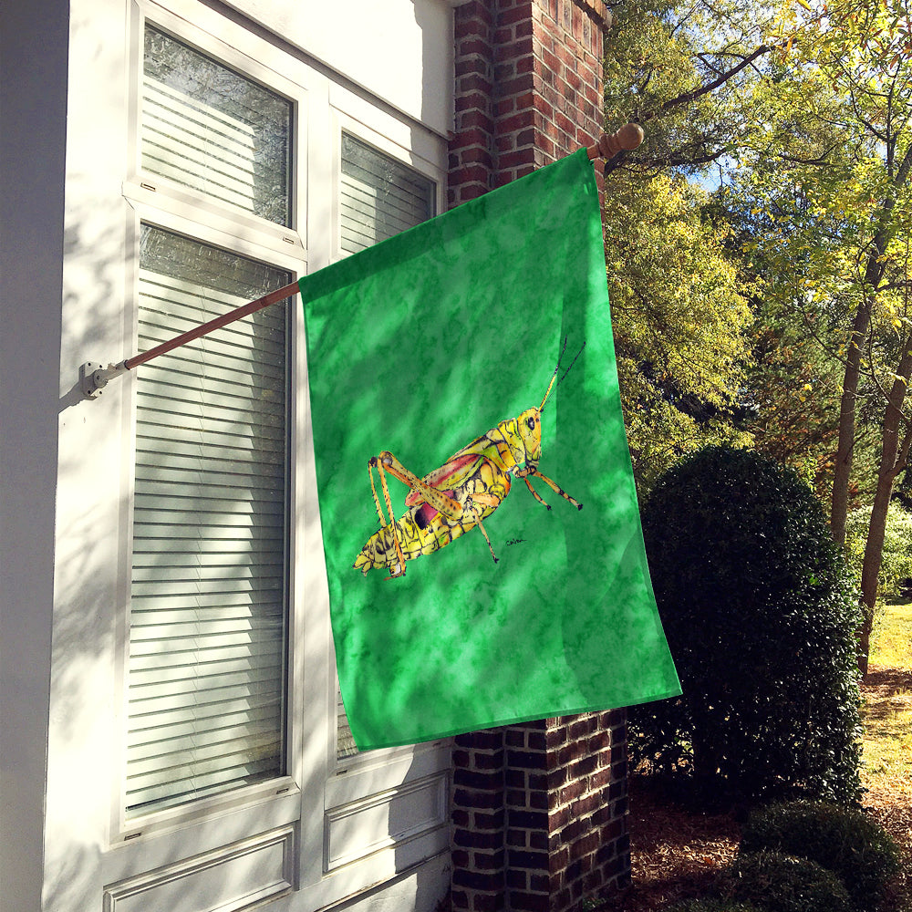 Grasshopper on Green House Flag 28x40 Porch Sleeve Pole Decorative Outside Yard Banner Artwork Wall Hanging, Polyester