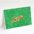 Grasshopper on Green Greeting Cards Pack of 8 Blank Cards with Envelopes Whimsical A7 Size 5x7