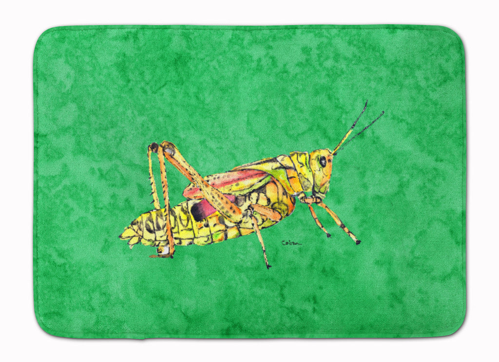 Grasshopper on Green Memory Foam Kitchen Mat Machine Washable Anti-Fatigue Cushion Comfort Bath or Kitchen Rug