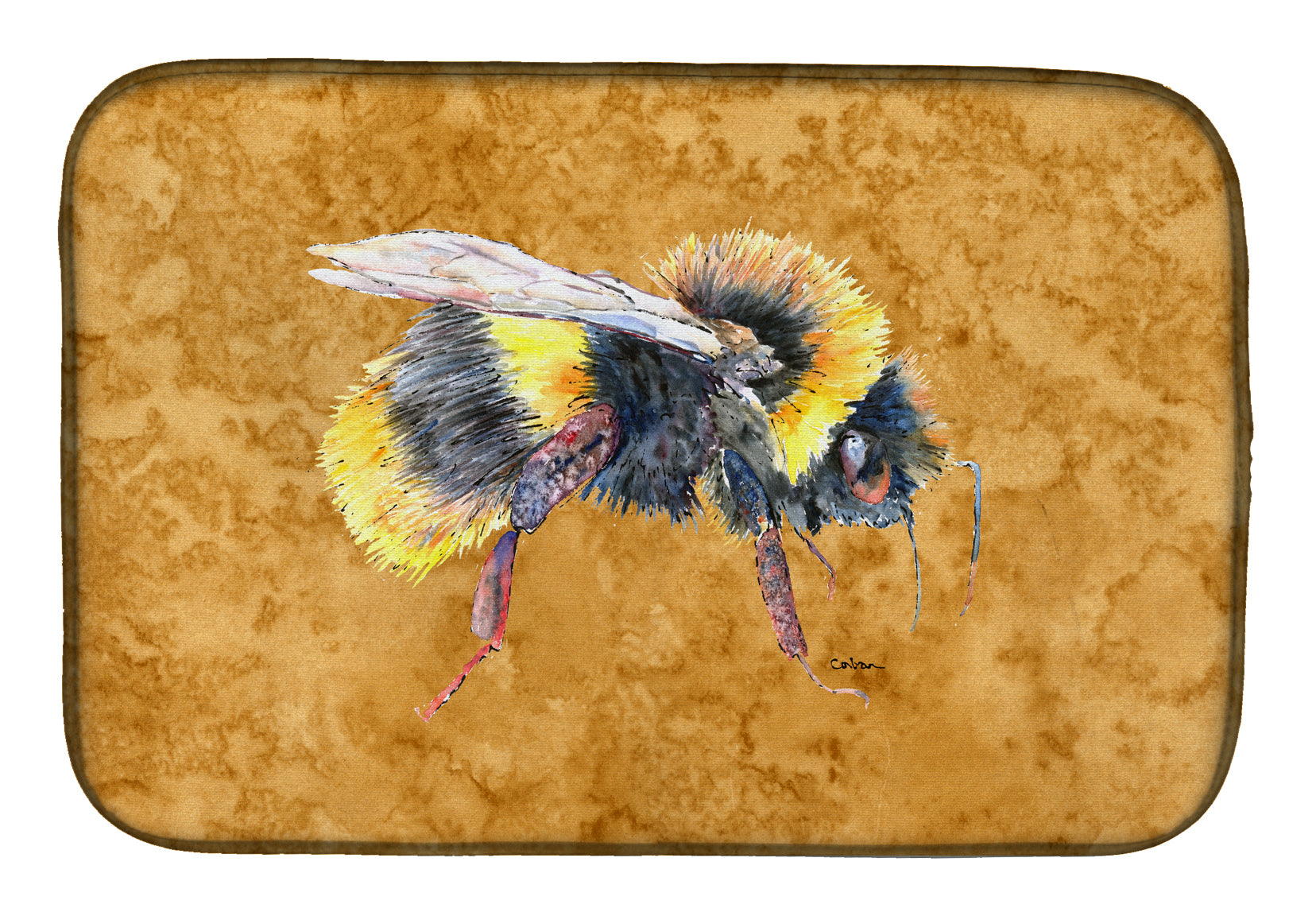 Bee on Gold Dish Drying Mat Absorbent Dish Drying Mat Pad for Kitchen Counter Dish Drainer Mat for Countertop, 14 x 21", Multicolor