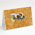 Bee on Gold Greeting Cards Pack of 8 Blank Cards with Envelopes Whimsical A7 Size 5x7