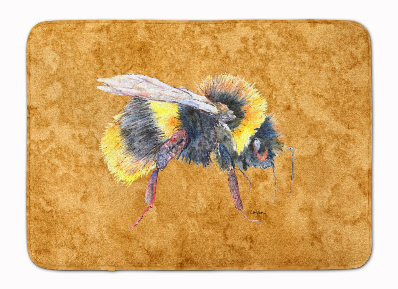 Bee on Gold Memory Foam Kitchen Mat Machine Washable Anti-Fatigue Cushion Comfort Bath or Kitchen Rug