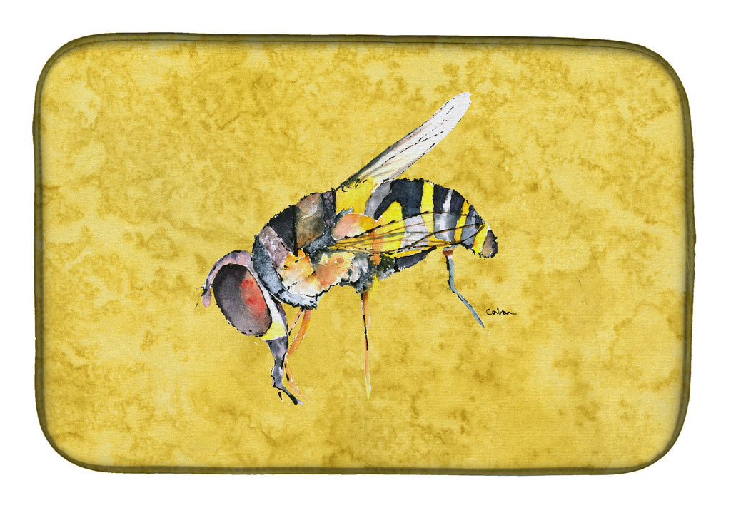 Bee on Yellow Dish Drying Mat Absorbent Dish Drying Mat Pad for Kitchen Counter Dish Drainer Mat for Countertop, 14 x 21", Multicolor