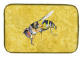 Bee on Yellow Dish Drying Mat Absorbent Dish Drying Mat Pad for Kitchen Counter Dish Drainer Mat for Countertop, 14 x 21", Multicolor