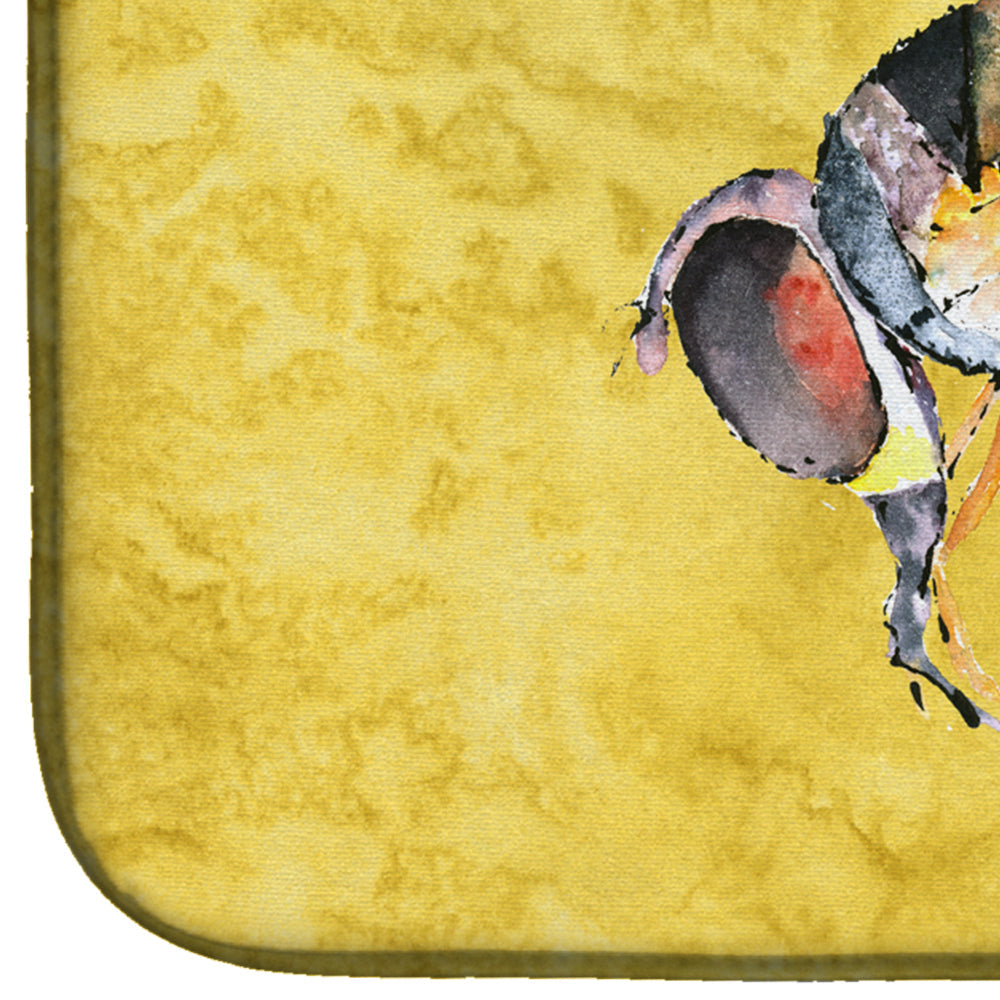 Bee on Yellow Dish Drying Mat Absorbent Dish Drying Mat Pad for Kitchen Counter Dish Drainer Mat for Countertop, 14 x 21", Multicolor