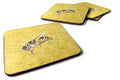 Bee on Yellow Foam Coasters Set of 4 Cup Coasters for Indoor Outdoor, Tabletop Protection, Anti Slip, Mouse pad Material