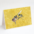 Bee on Yellow Greeting Cards Pack of 8 Blank Cards with Envelopes Whimsical A7 Size 5x7