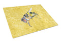 Bee on Yellow Cutting Board Tempered Glass Kitchen Cutting Surface, Heat Resistant Chopping, Non-Slip Feet, Food Prep & Serving