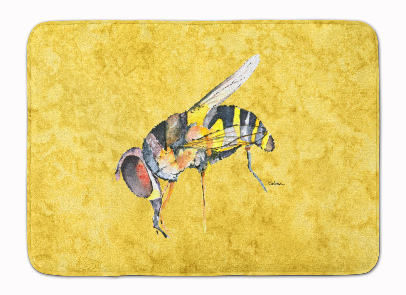 Bee on Yellow Memory Foam Kitchen Mat Machine Washable Anti-Fatigue Cushion Comfort Bath or Kitchen Rug