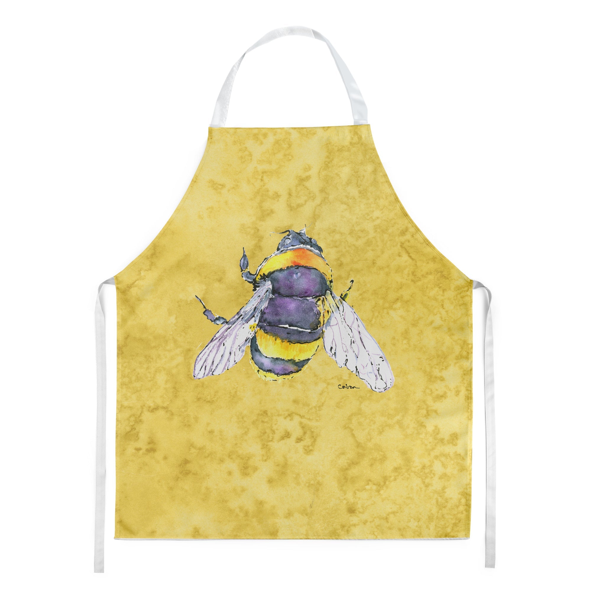 Bee on Yellow Apron Cooking Kitchen Server Baking Crafts Gardening for Adult Women Men, Unisex, Large, Multicolor