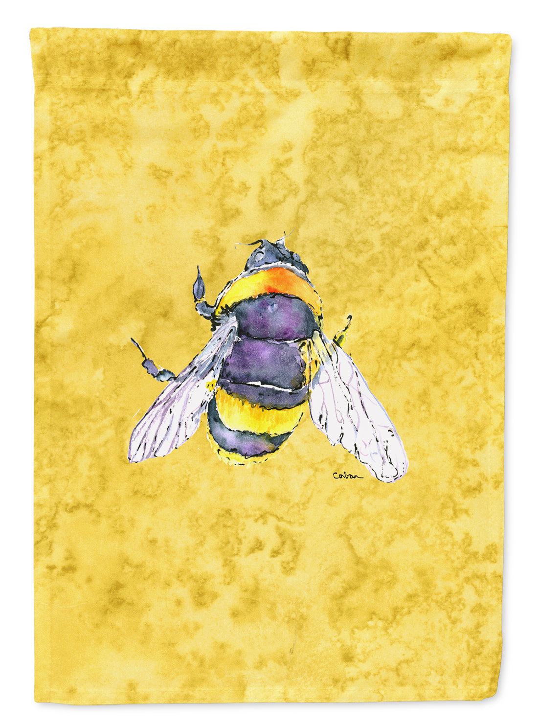 Bee on Yellow House Flag 28x40 Porch Sleeve Pole Decorative Outside Yard Banner Artwork Wall Hanging, Polyester