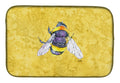 Bee on Yellow Dish Drying Mat Absorbent Dish Drying Mat Pad for Kitchen Counter Dish Drainer Mat for Countertop, 14 x 21", Multicolor