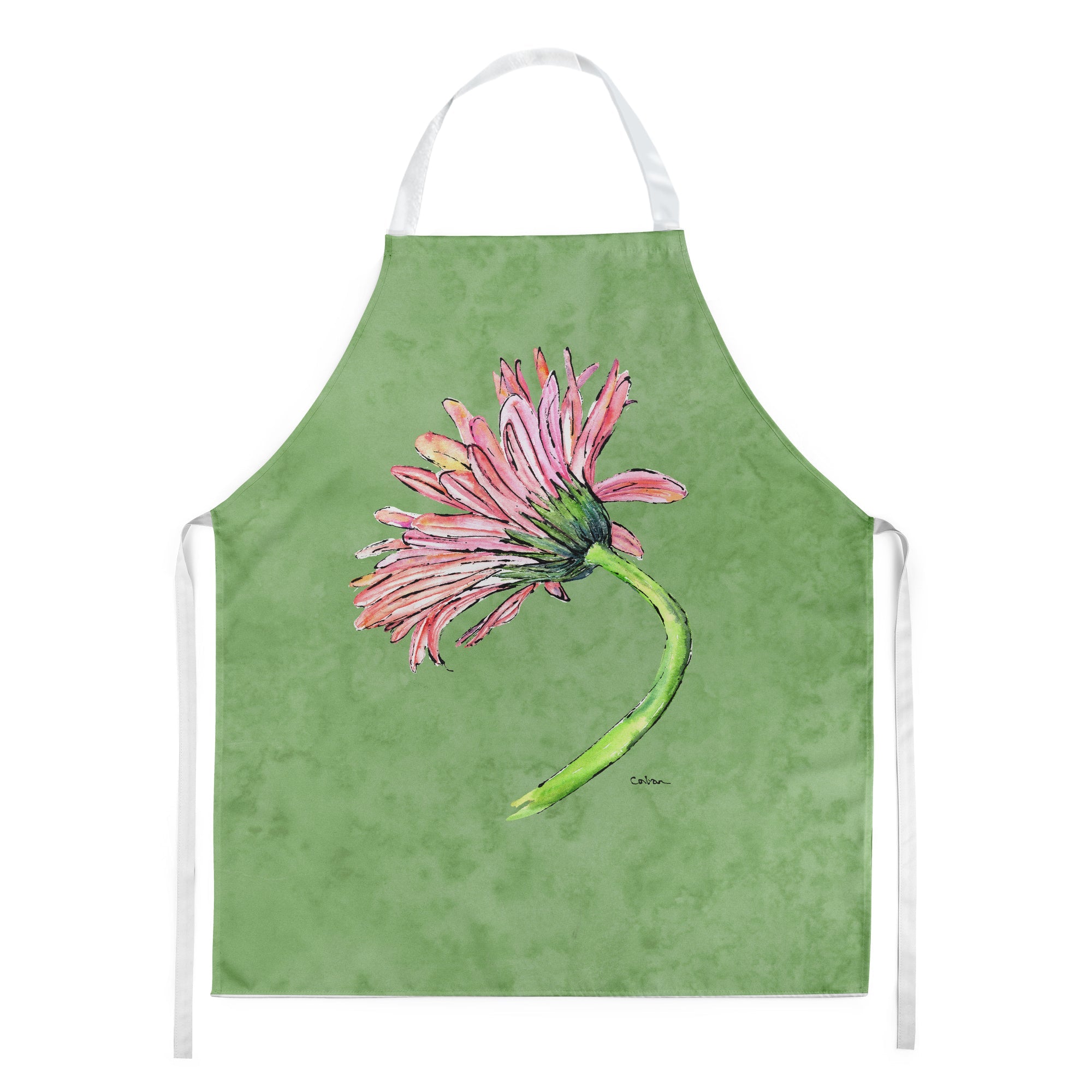 Gerber Daisy Pink Apron Cooking Kitchen Server Baking Crafts Gardening for Adult Women Men, Unisex, Large, Multicolor