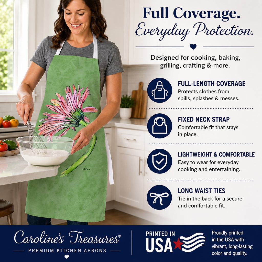 Gerber Daisy Pink Apron Cooking Kitchen Server Baking Crafts Gardening for Adult Women Men, Unisex, Large, Multicolor