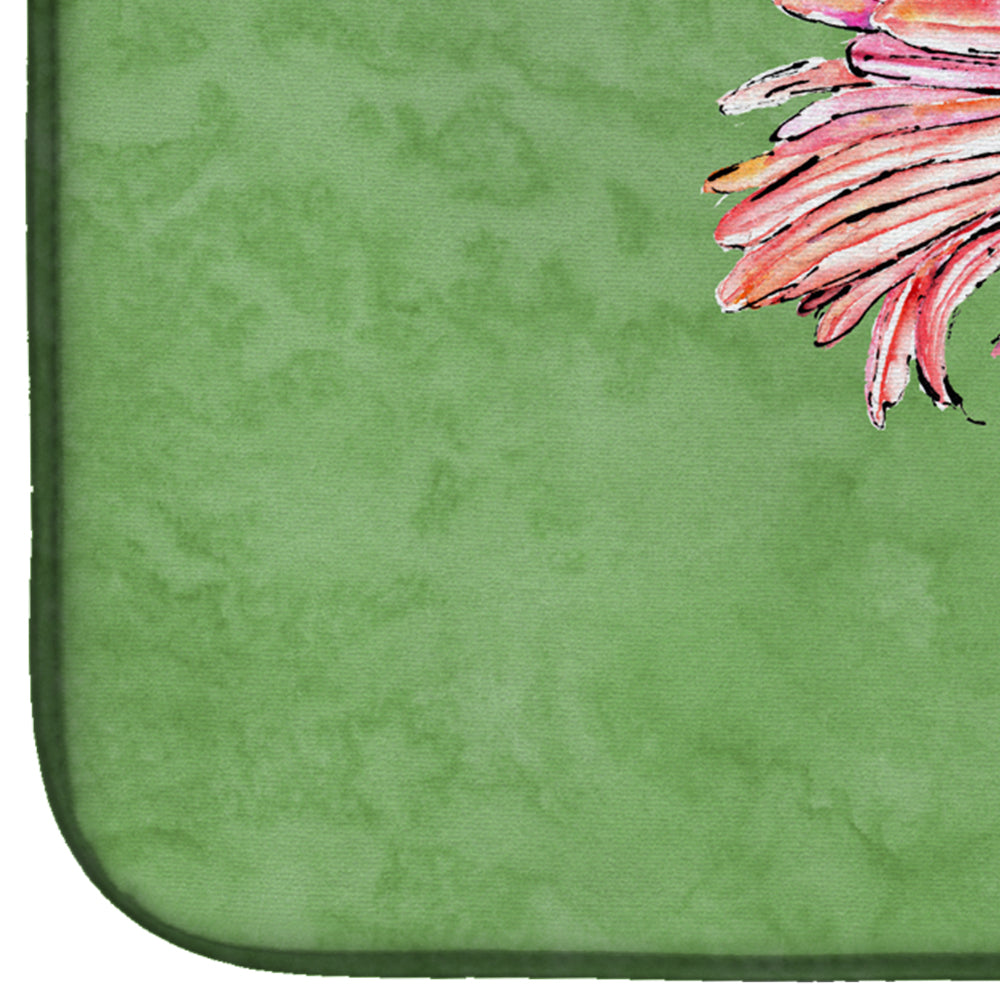 Gerber Daisy Pink Dish Drying Mat Absorbent Dish Drying Mat Pad for Kitchen Counter Dish Drainer Mat for Countertop, 14 x 21", Multicolor