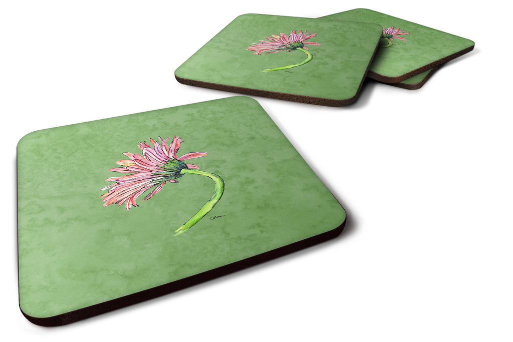 Gerber Daisy Pink Foam Coasters Set of 4 Cup Coasters for Indoor Outdoor, Tabletop Protection, Anti Slip, Mouse pad Material