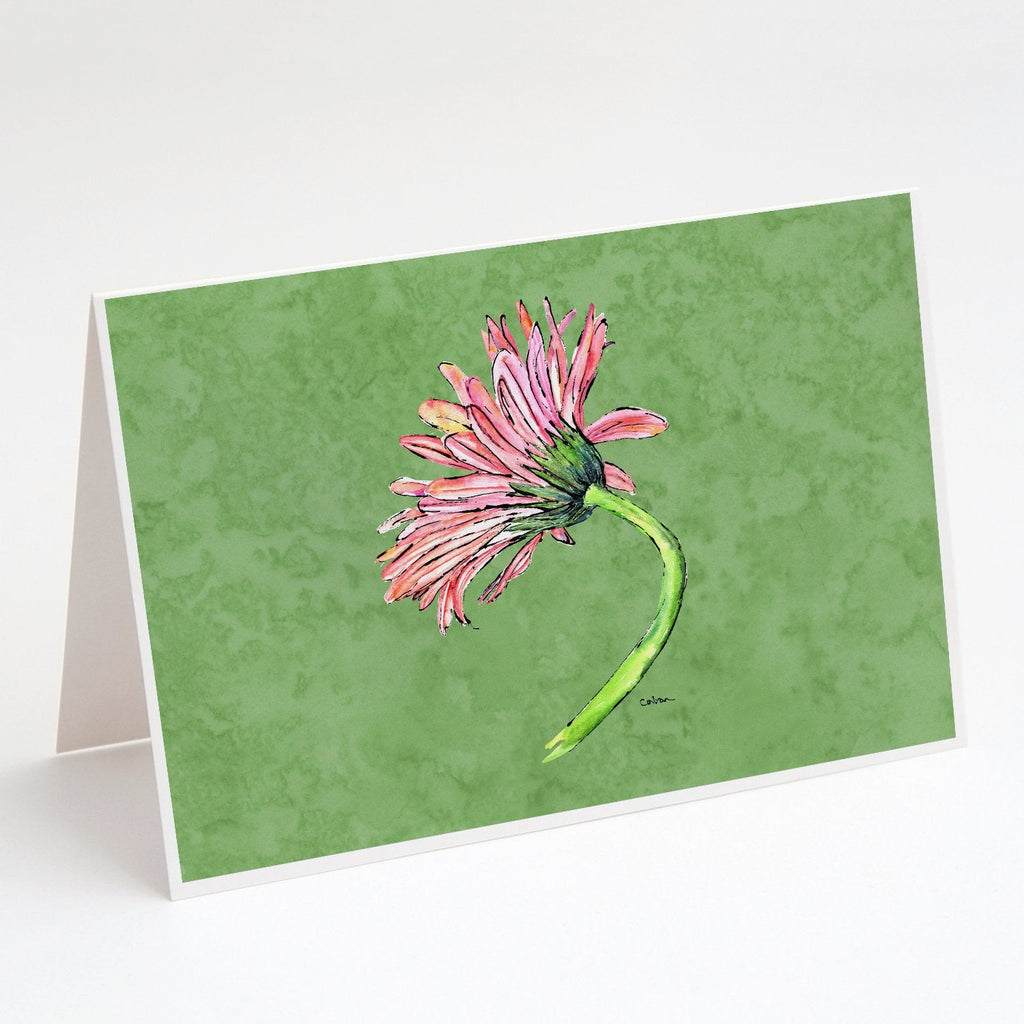 Gerber Daisy Pink Greeting Cards Pack of 8 Blank Cards with Envelopes Whimsical A7 Size 5x7