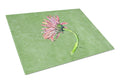 Gerber Daisy Pink Cutting Board Tempered Glass Kitchen Cutting Surface, Heat Resistant Chopping, Non-Slip Feet, Food Prep & Serving