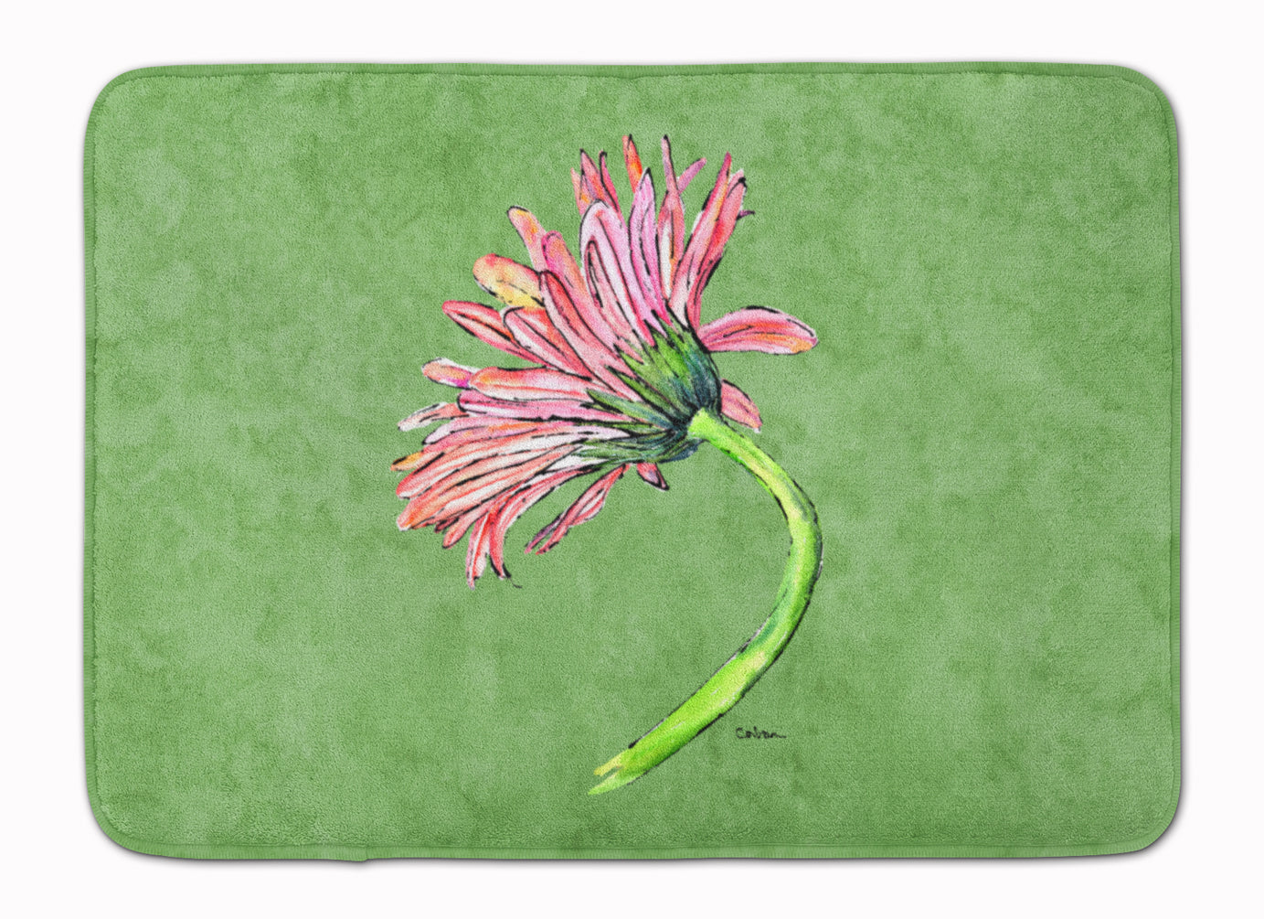 Gerber Daisy Pink Memory Foam Kitchen Mat Machine Washable Anti-Fatigue Cushion Comfort Bath or Kitchen Rug