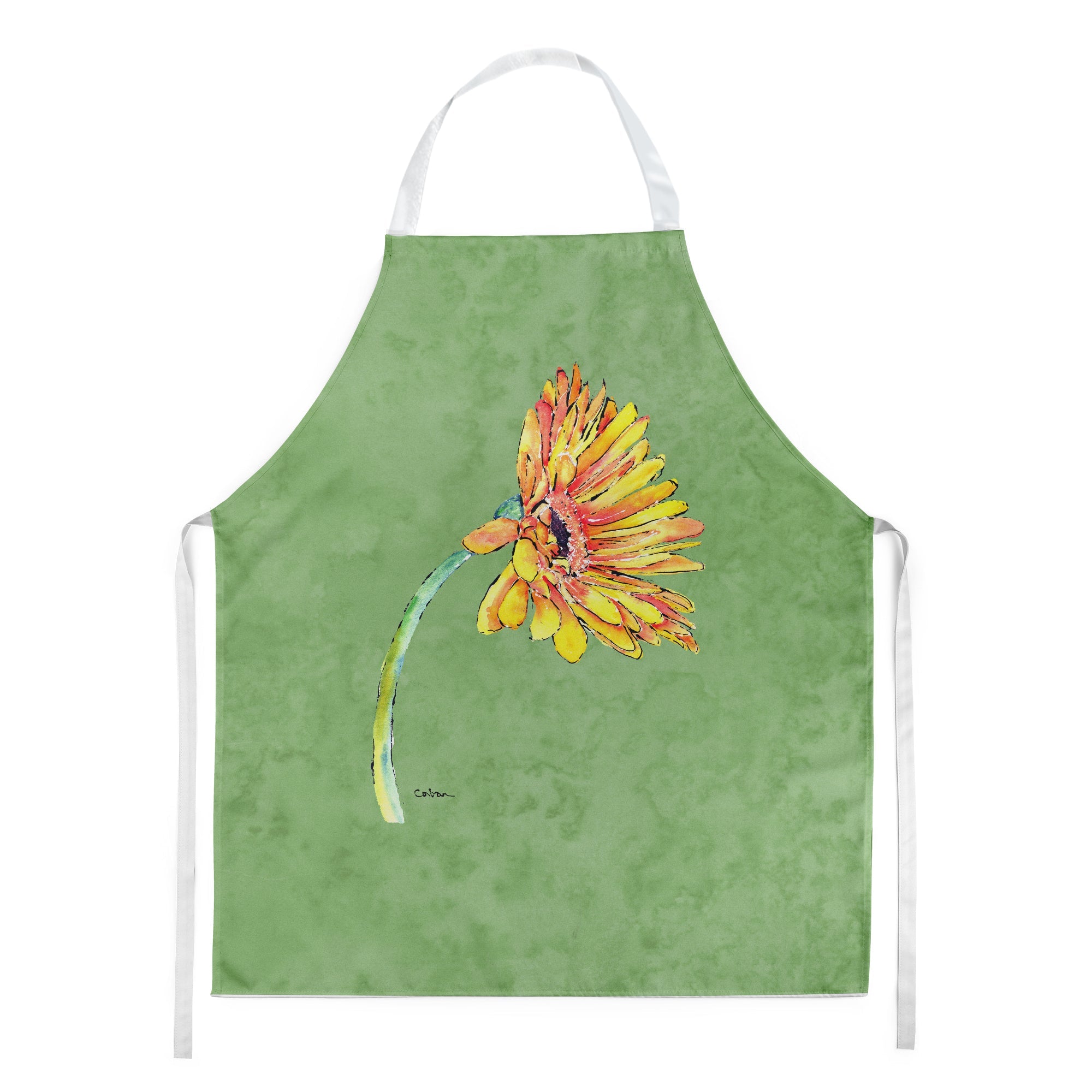 Gerber Daisy Orange Apron Cooking Kitchen Server Baking Crafts Gardening for Adult Women Men, Unisex, Large, Multicolor