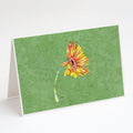 Gerber Daisy Orange Greeting Cards Pack of 8 Blank Cards with Envelopes Whimsical A7 Size 5x7