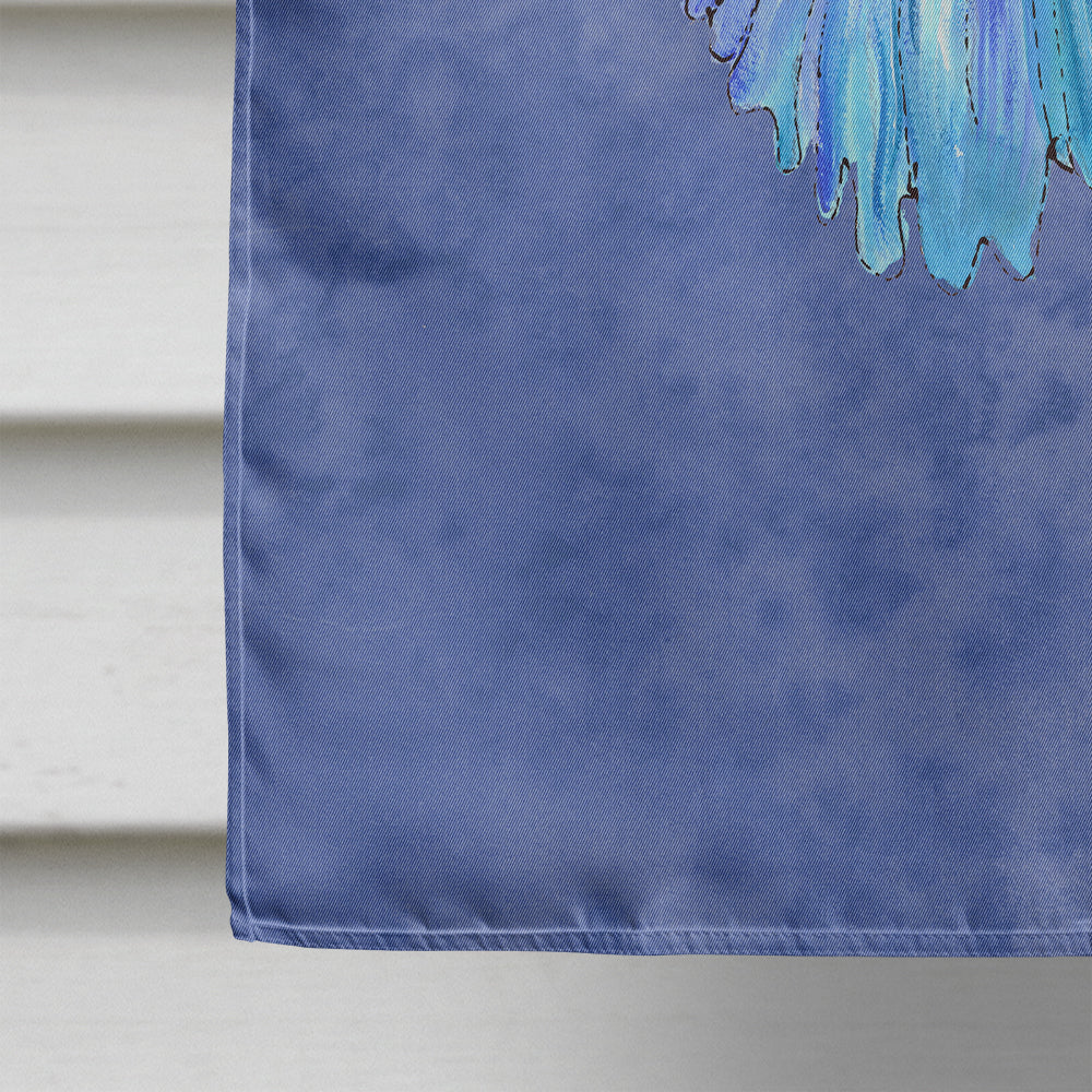 Butterfly on Slate Blue House Flag 28x40 Porch Sleeve Pole Decorative Outside Yard Banner Artwork Wall Hanging, Polyester