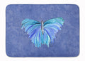 Butterfly on Slate Blue Memory Foam Kitchen Mat Machine Washable Anti-Fatigue Cushion Comfort Bath or Kitchen Rug