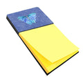 Butterfly on Slate Blue Watercolor Sticky Note Holder Refillable Dispenser Desk Accessory 3x3 Pad Gift