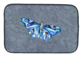 Butterfly on Gray Dish Drying Mat Absorbent Dish Drying Mat Pad for Kitchen Counter Dish Drainer Mat for Countertop, 14 x 21", Multicolor