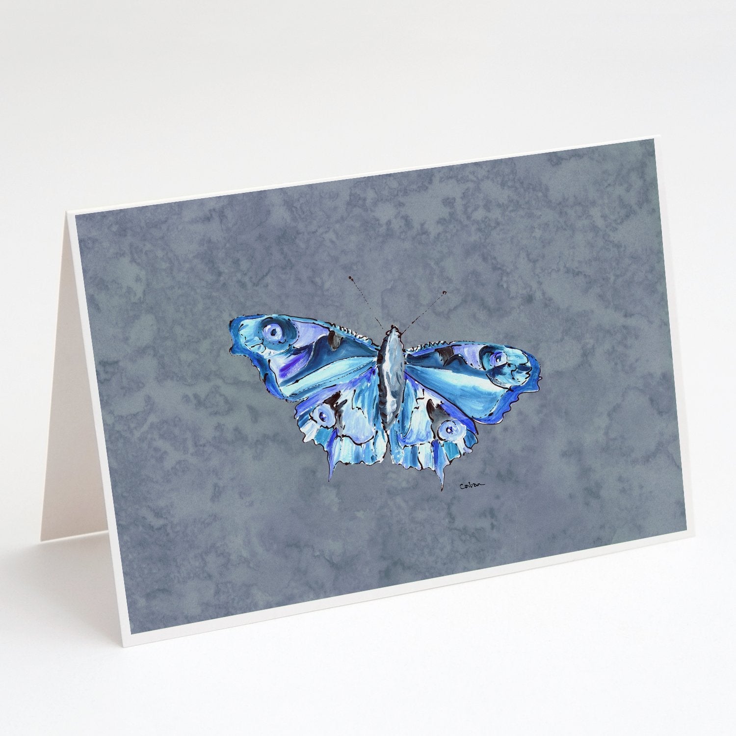 Butterfly on Gray Greeting Cards Pack of 8 Blank Cards with Envelopes Whimsical A7 Size 5x7