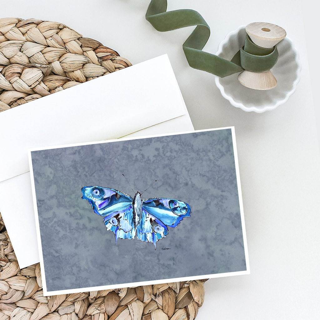 Butterfly on Gray Greeting Cards Pack of 8 Blank Cards with Envelopes Whimsical A7 Size 5x7