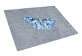 Butterfly on Gray Cutting Board Tempered Glass Kitchen Cutting Surface, Heat Resistant Chopping, Non-Slip Feet, Food Prep & Serving