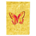 Butterfly on Yellow House Flag 28x40 Porch Sleeve Pole Decorative Outside Yard Banner Artwork Wall Hanging, Polyester