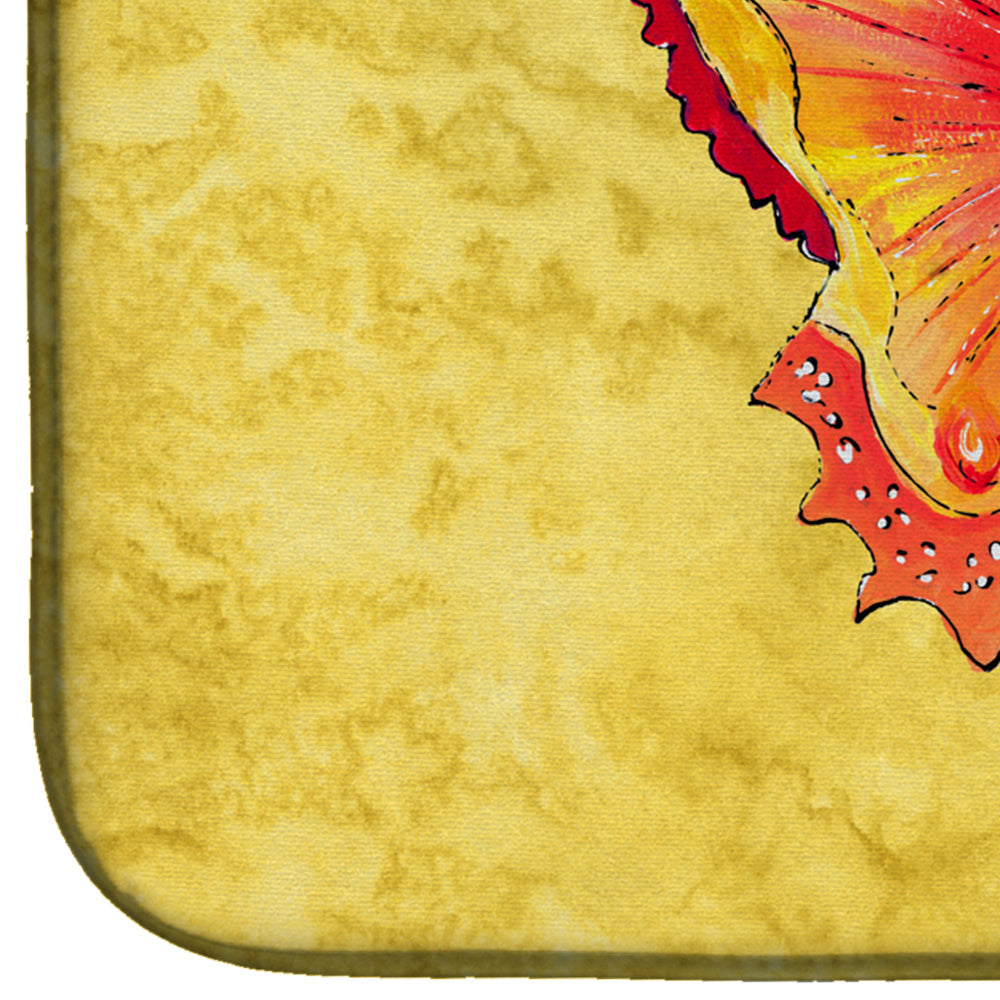 Butterfly on Yellow Dish Drying Mat Absorbent Dish Drying Mat Pad for Kitchen Counter Dish Drainer Mat for Countertop, 14 x 21", Multicolor
