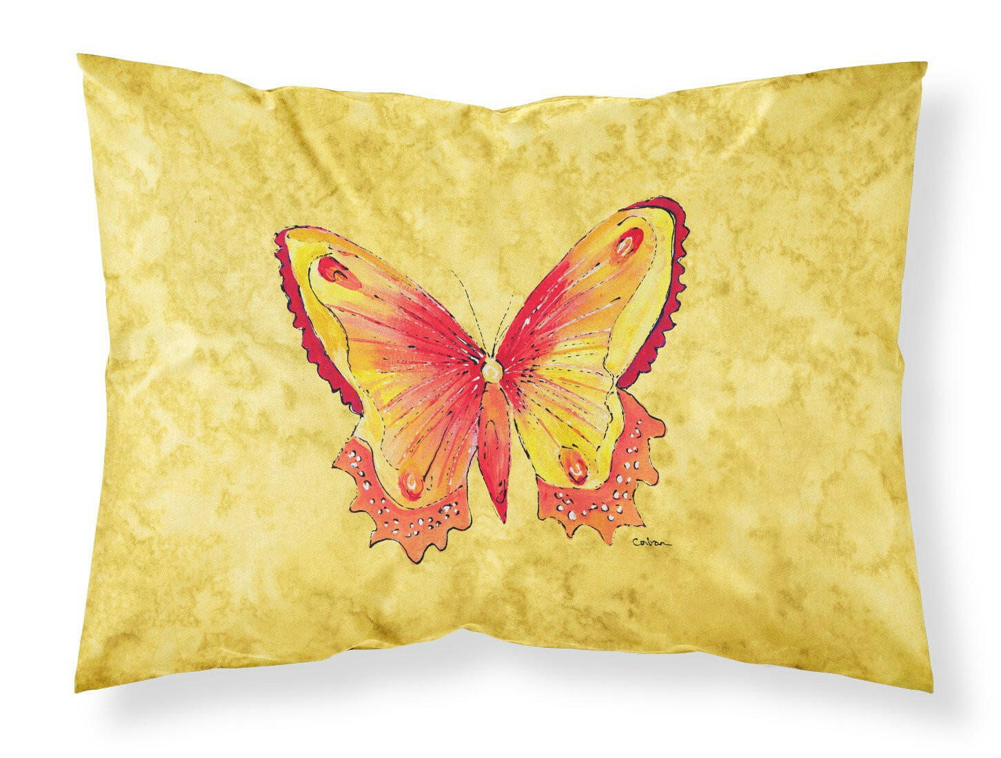 Butterfly on Yellow Standard Pillowcase Lightweight Super Soft Easy Care Decorative Artwork Pillowcase, Standard