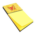 Butterfly on Yellow Watercolor Sticky Note Holder Refillable Dispenser Desk Accessory 3x3 Pad Gift