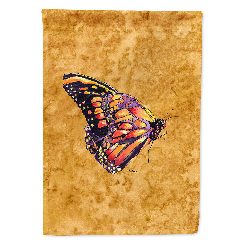 Butterfly on Gold House Flag 28x40 Porch Sleeve Pole Decorative Outside Yard Banner Artwork Wall Hanging, Polyester