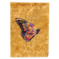 Butterfly on Gold House Flag 28x40 Porch Sleeve Pole Decorative Outside Yard Banner Artwork Wall Hanging, Polyester