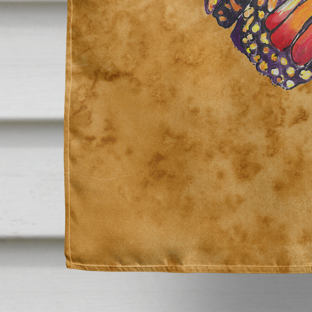 Butterfly on Gold House Flag 28x40 Porch Sleeve Pole Decorative Outside Yard Banner Artwork Wall Hanging, Polyester