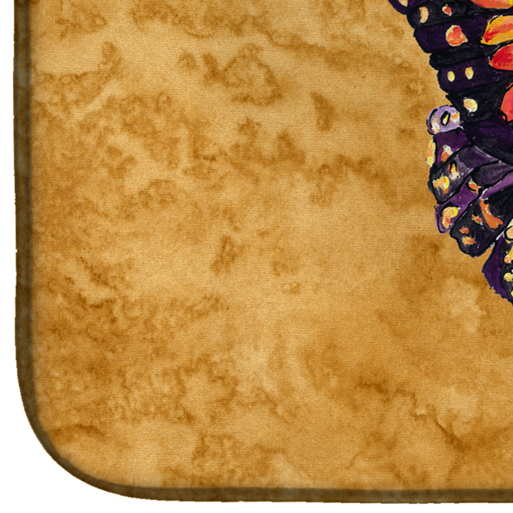 Butterfly on Gold Dish Drying Mat Absorbent Dish Drying Mat Pad for Kitchen Counter Dish Drainer Mat for Countertop, 14 x 21", Multicolor