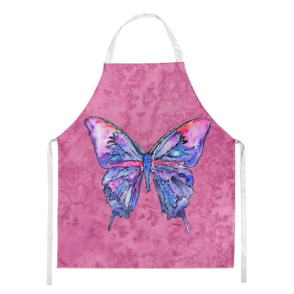 Butterfly on Pink Apron Cooking Kitchen Server Baking Crafts Gardening for Adult Women Men, Unisex, Large, Multicolor