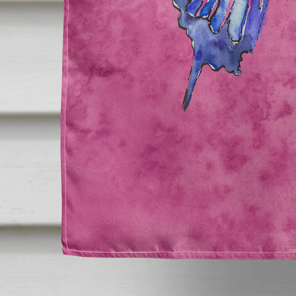 Butterfly on Pink House Flag 28x40 Porch Sleeve Pole Decorative Outside Yard Banner Artwork Wall Hanging, Polyester